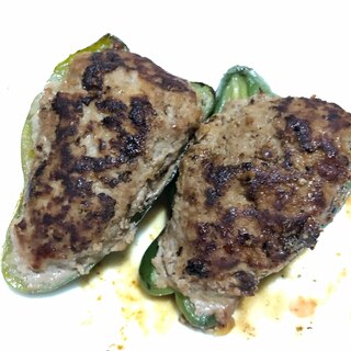 食パン入りの肉種で作る♪ ピーマンの肉詰め